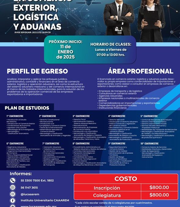 Licenciatura en Comercio Exterior, Logística y Aduanas