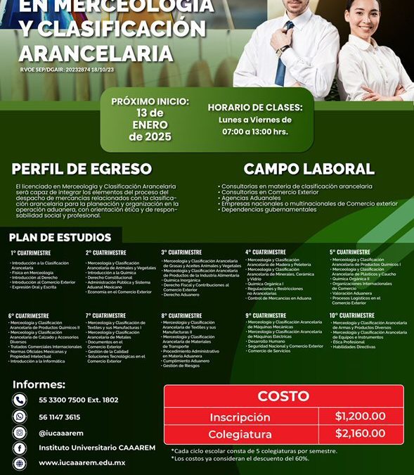 Licenciatura en Merceologia y Clasificacion Arancelaria