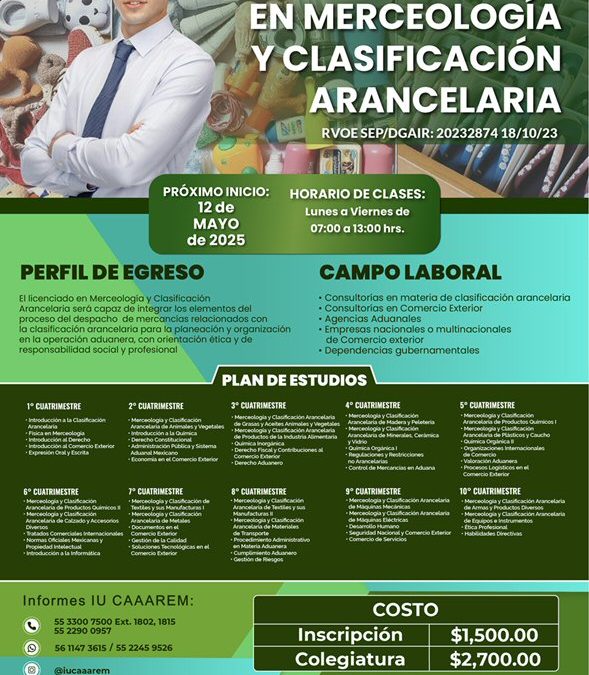 Licenciatura en Merceologia y Clasificacion Arancelaria