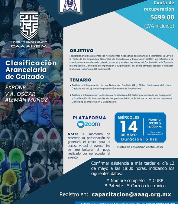 Clasificacion arancelaria de calzado