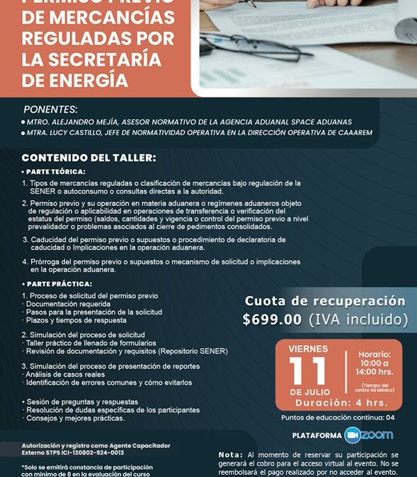 Permiso previo de mercancias reguladas por la Secretaria de Energia