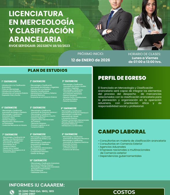 Licenciatura en Merceologia y Clasificacion Arancelaria