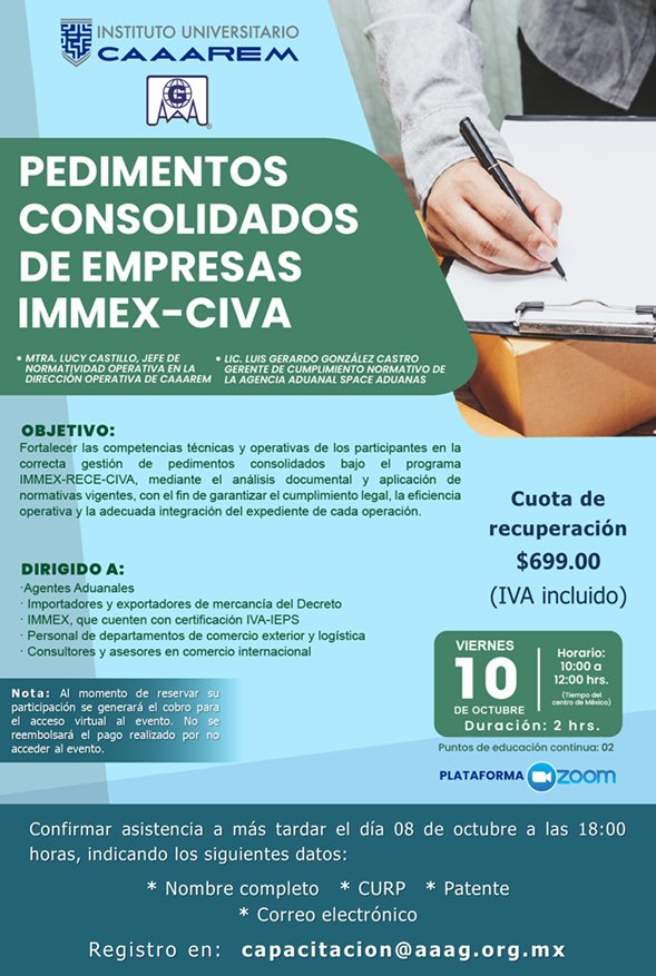 Pedimentos consolidados de empresas  IMMEX-CIVA
