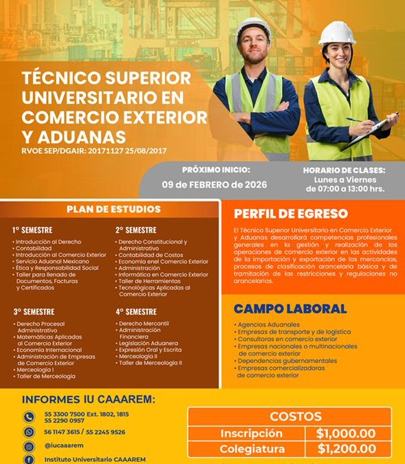 Tecnico superior universitario en comercio exterior y aduanas